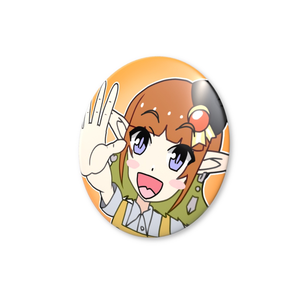 自称漫画家エルフ(あいさつ)缶バッジ
