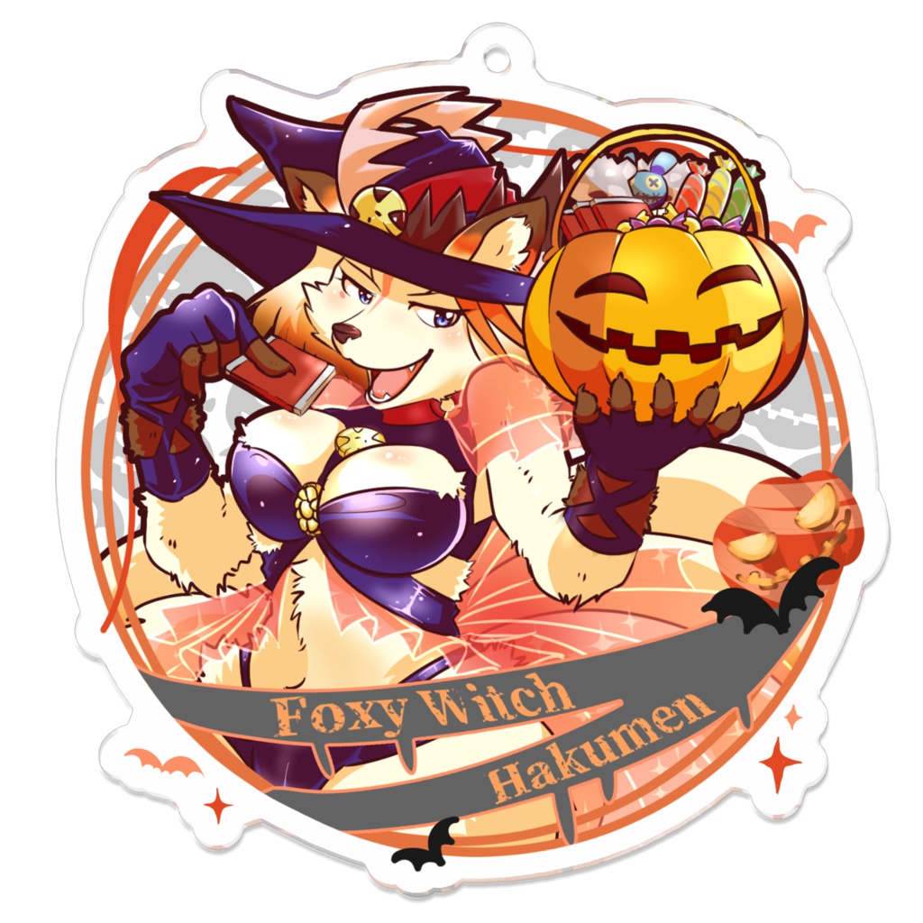 ハクメン アクリルキーホルダー(ハロウィン仕様)