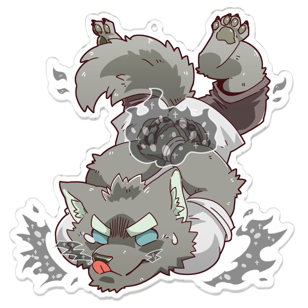 ウルフ(魔) イヤホンコードマネージャー？アクリルキーホルダー