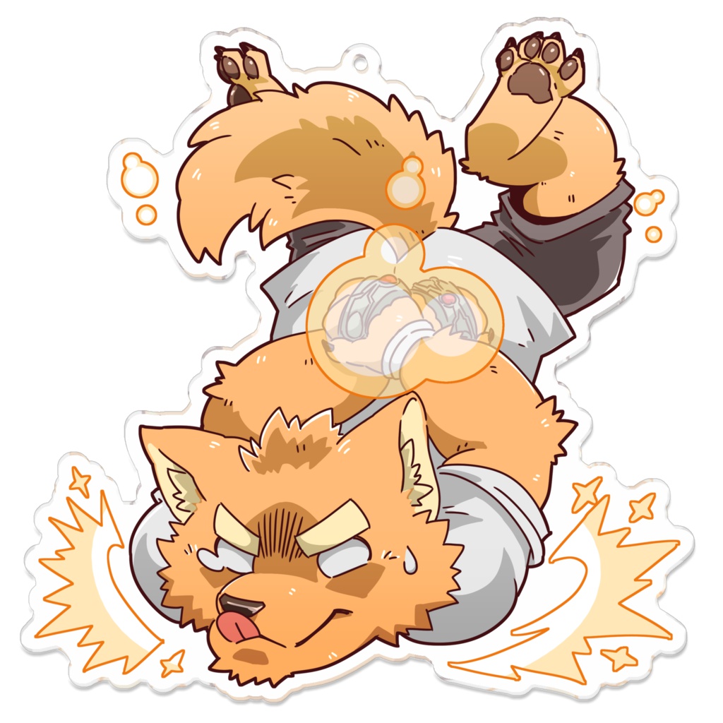 ウルフ(天) イヤホンコードマネージャー？アクリルキーホルダー