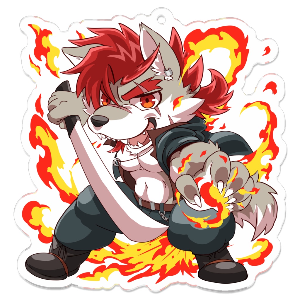 アクリルキーホルダー 狼也(ART:@Tach8Grmrさん)
