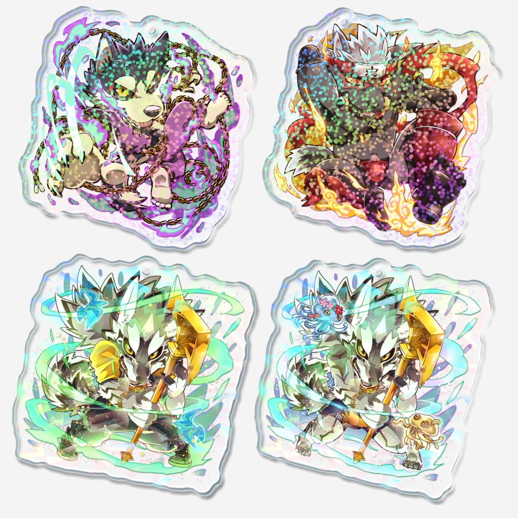 放サモホログラムアクリルキーホルダー4種
