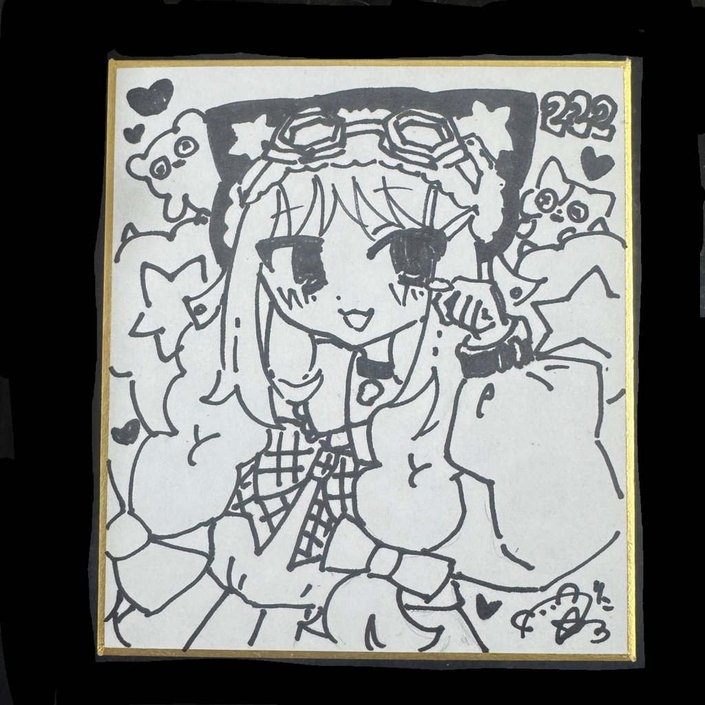 直筆イラスト色紙