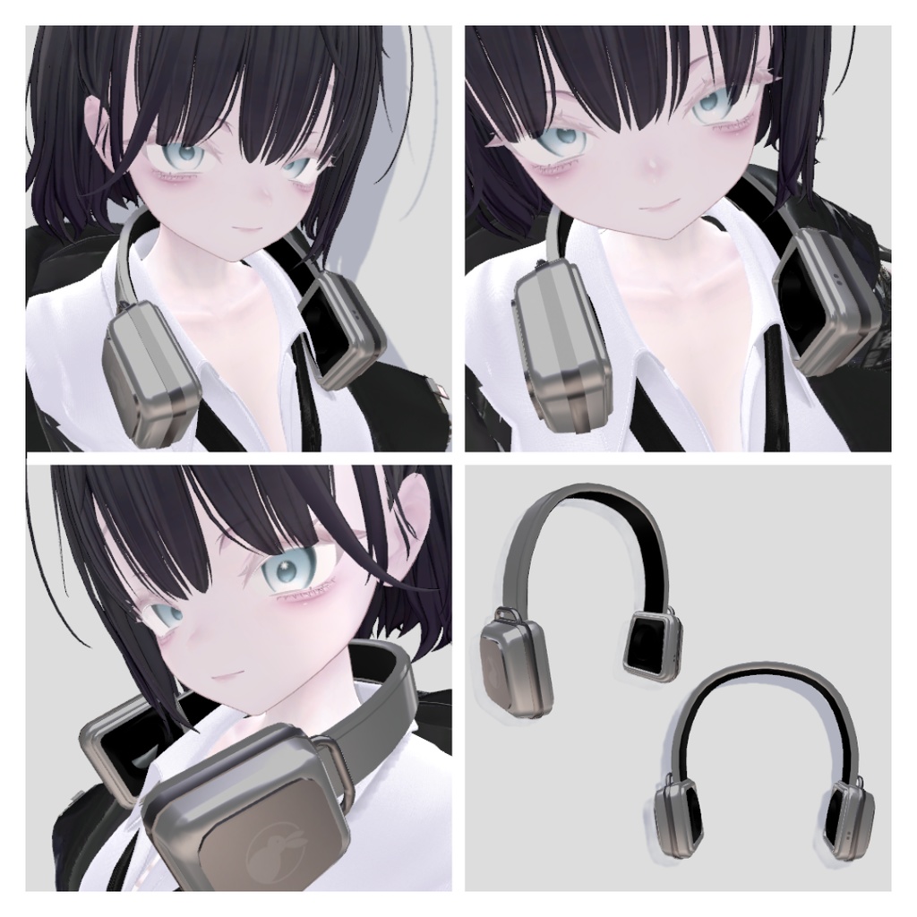 【無料・Free/MA対応】silver headset【sio/しお対応】