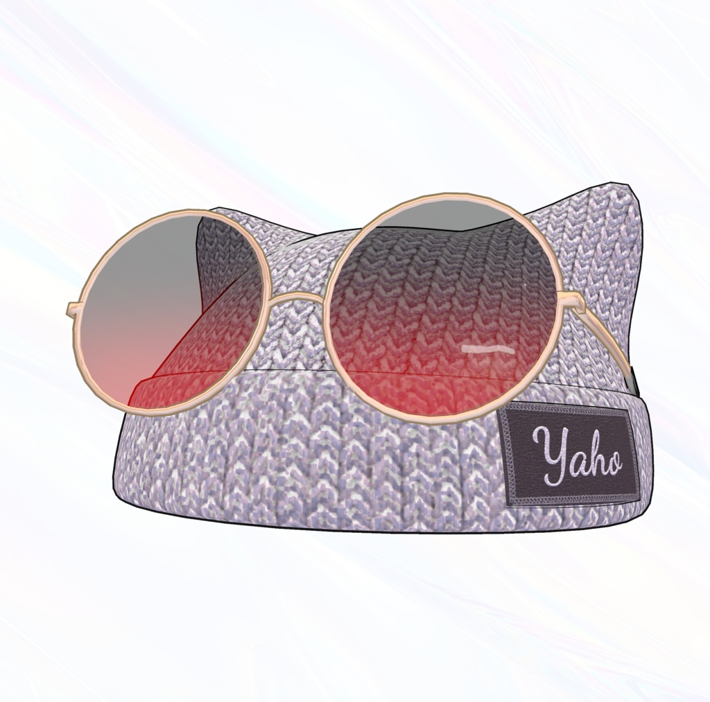 【FREE/無料】耳型ニット帽(眼鏡付き)