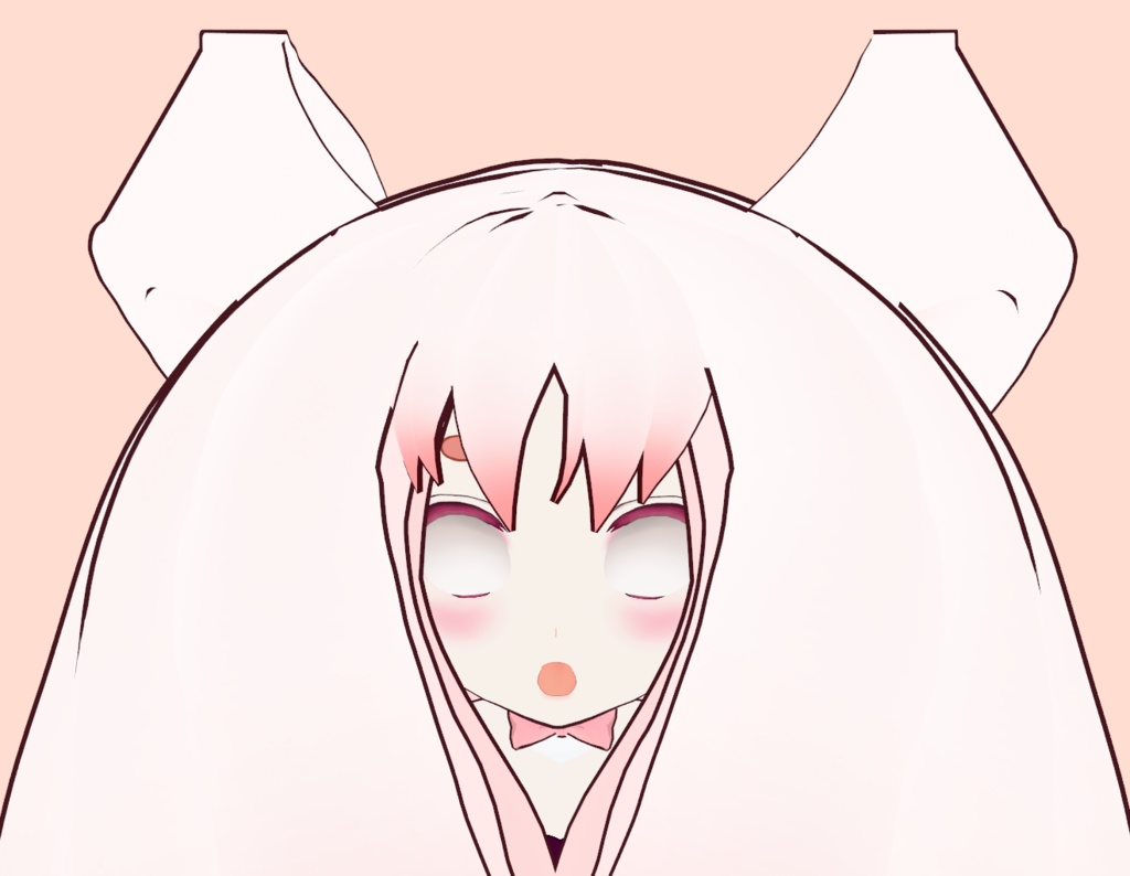 SDオリジナル3Dモデル「うさもっふ」もふ撫でられ用キャラクター