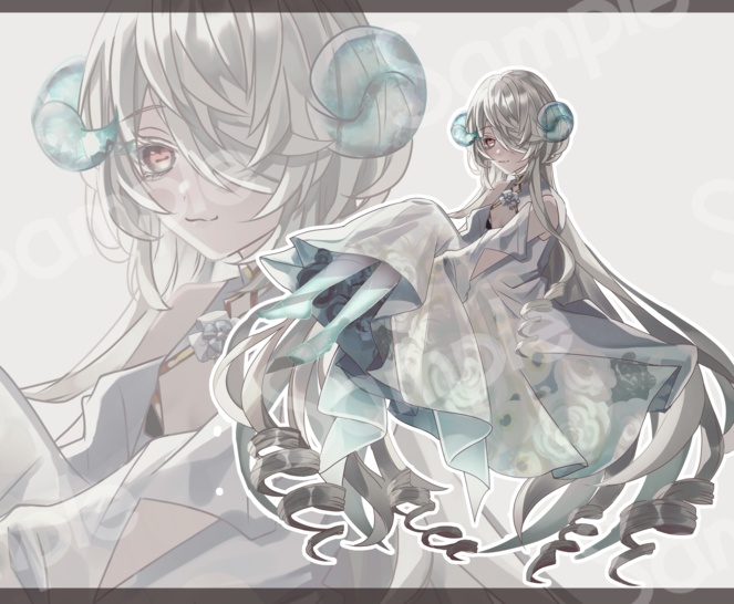 【完売】羊×幽霊モデル+キービジュ+三面図【VTS】