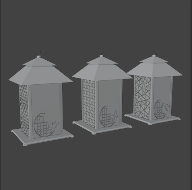 【3D素材】行燈 3色セット