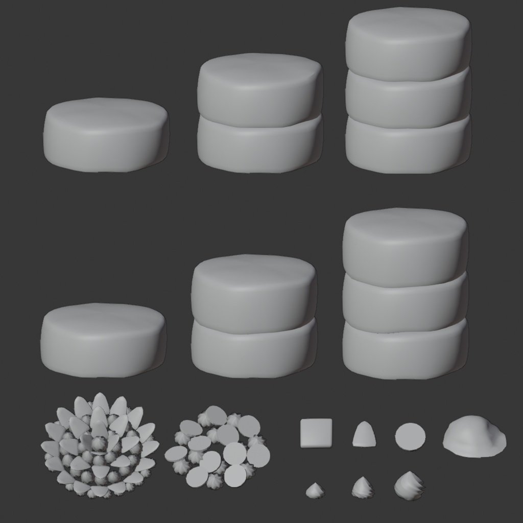 【3Dモデル】ふわふわパンケーキ-トッピング付き(全15点セット)