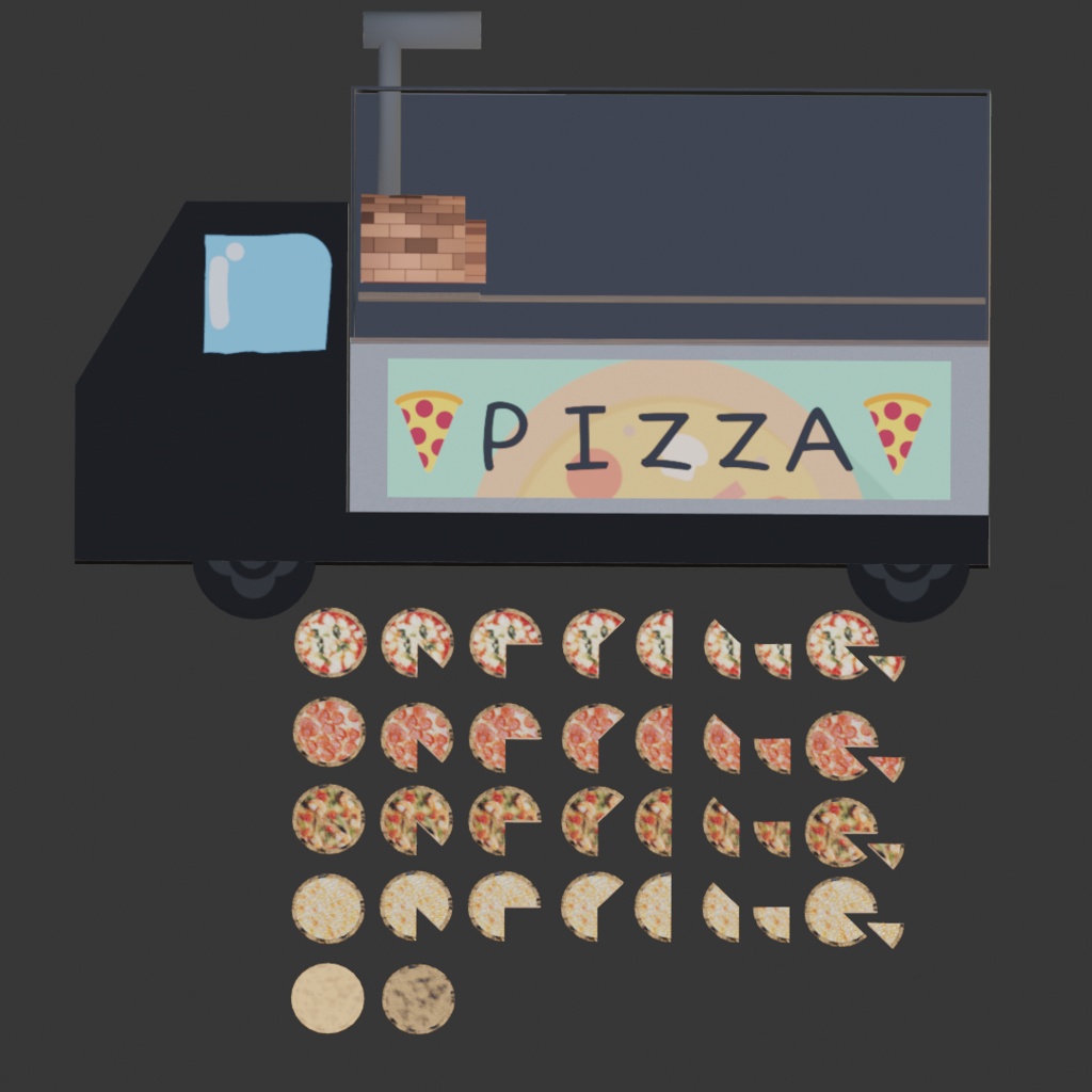 【全66点】リアルなピザ & キッチンカー付き