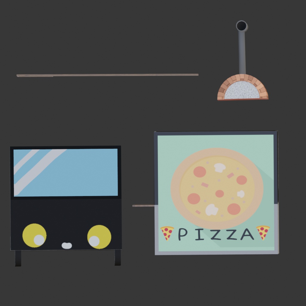 【全66点】リアルなピザ & キッチンカー付き