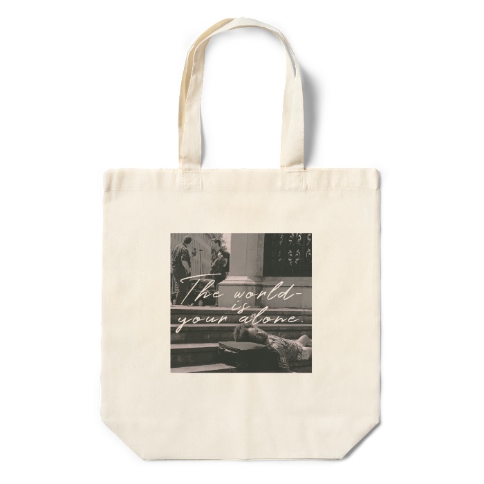 【受注生産】The world is your alone.【マルシェバッグ 本体:黒】