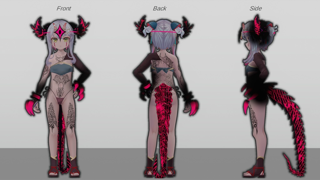 【VRChat】ドラゴンタトゥー~Dragon tatoo~ドラゴンコスプレ付きおまけ版あり