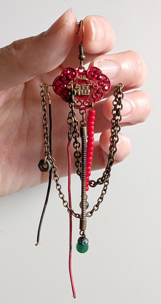 沌中有序 —紅柵—ピアス(片耳)