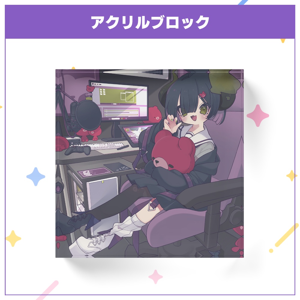【受注終了】泡魔ねふぃアクリルブロック