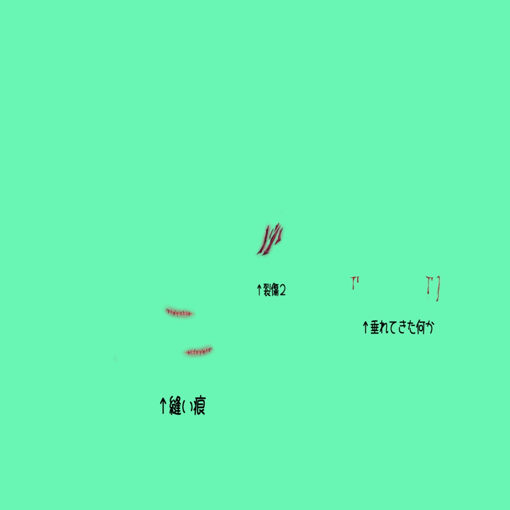 犬もふりたい的傷跡セット