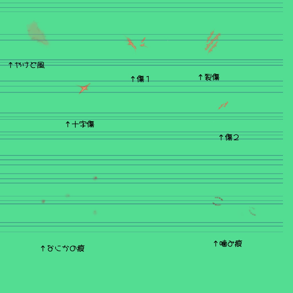 犬もふりたい的傷跡セット