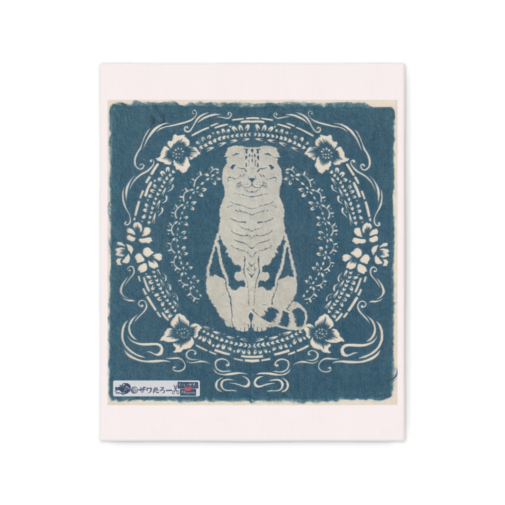 松之山の猫・ぷりん🐱_キャンバス【新潟県×もふもふ毛🐸✂シリーズ】