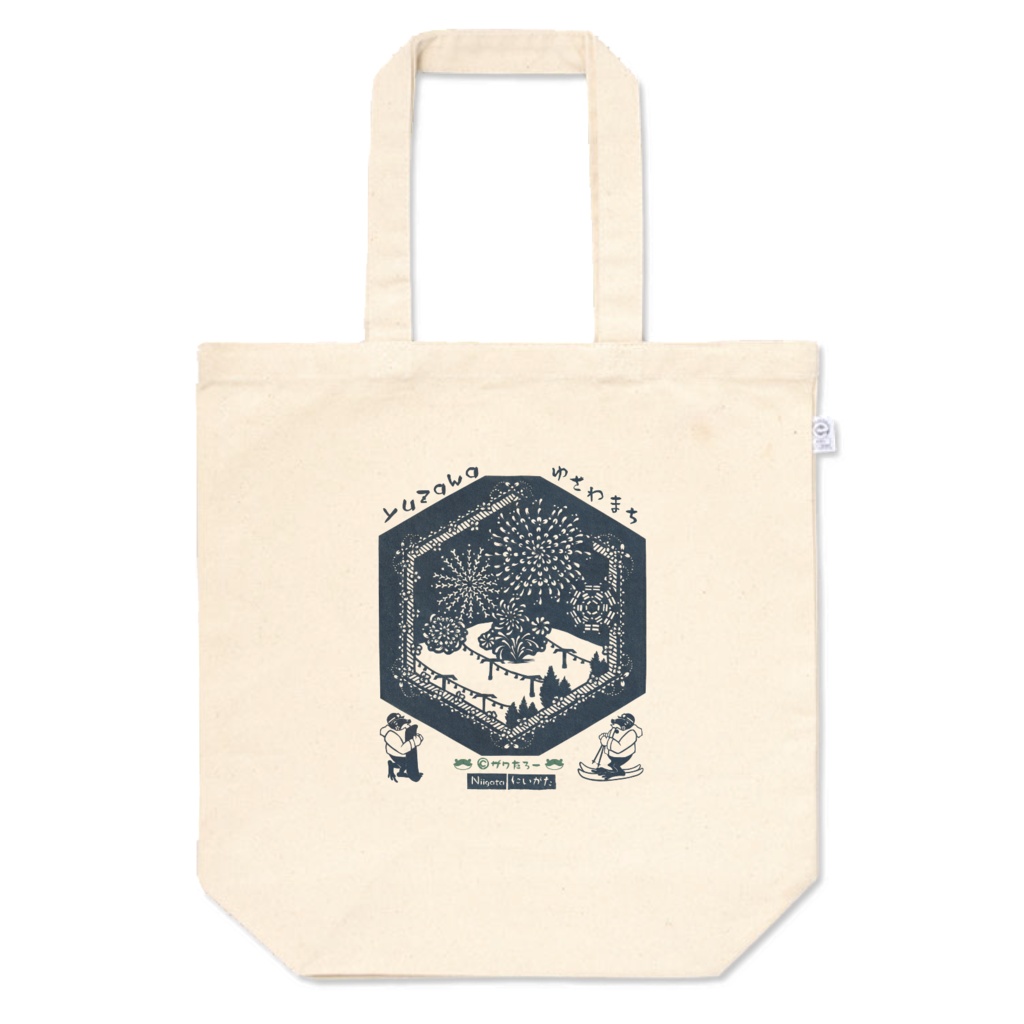 ゲレンデ冬花火・湯沢町_トートバッグ【新潟県を巡るザワたろー】