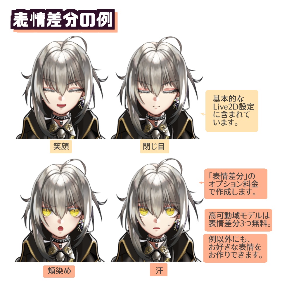 【VTubeStudio対応】Live2Dモデル作成