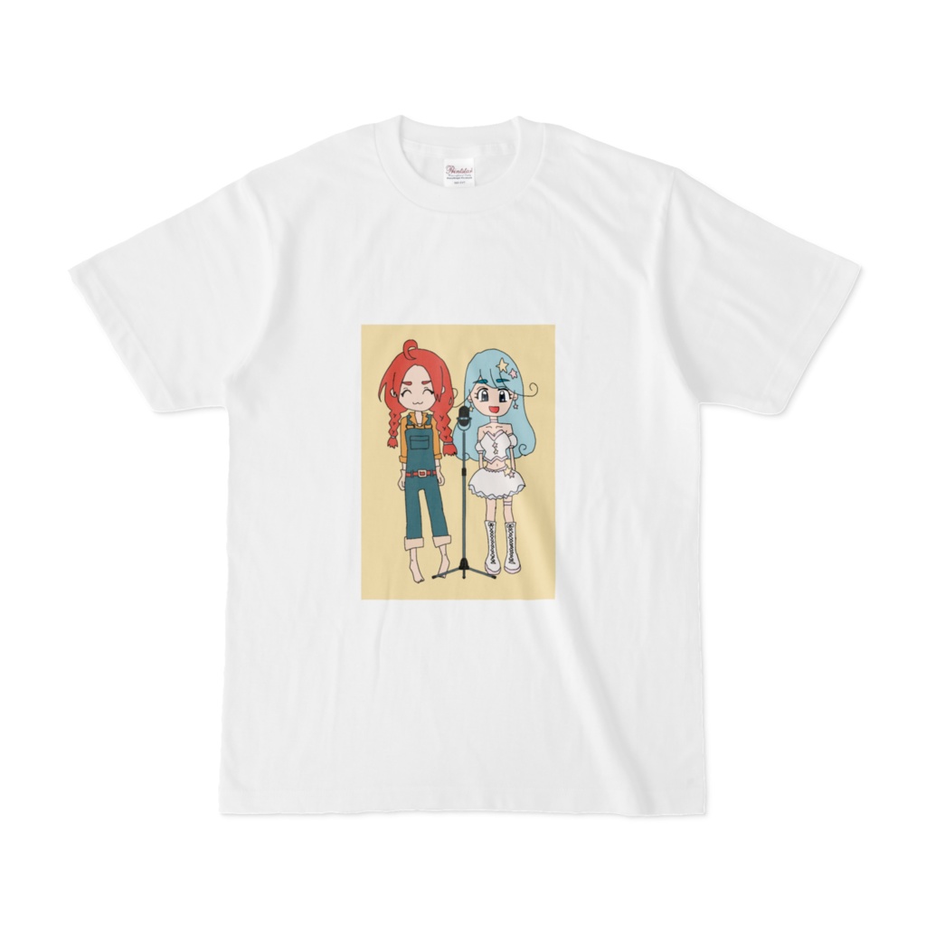 二星ぼに×ややわたし★仲良し姉妹Tシャツ★白カラフルイラスト
