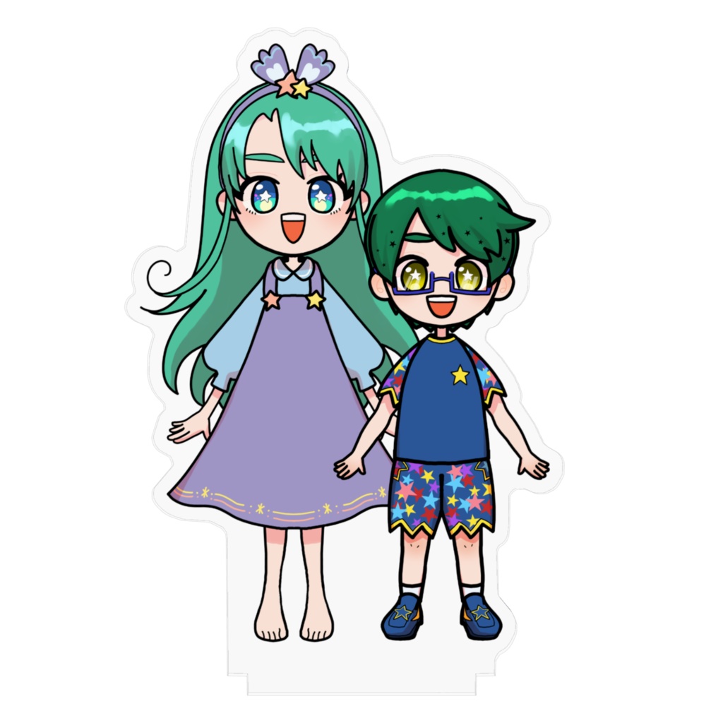 アクリルスタンド100mm★二星ぼに&まさくん★ややわたし絵