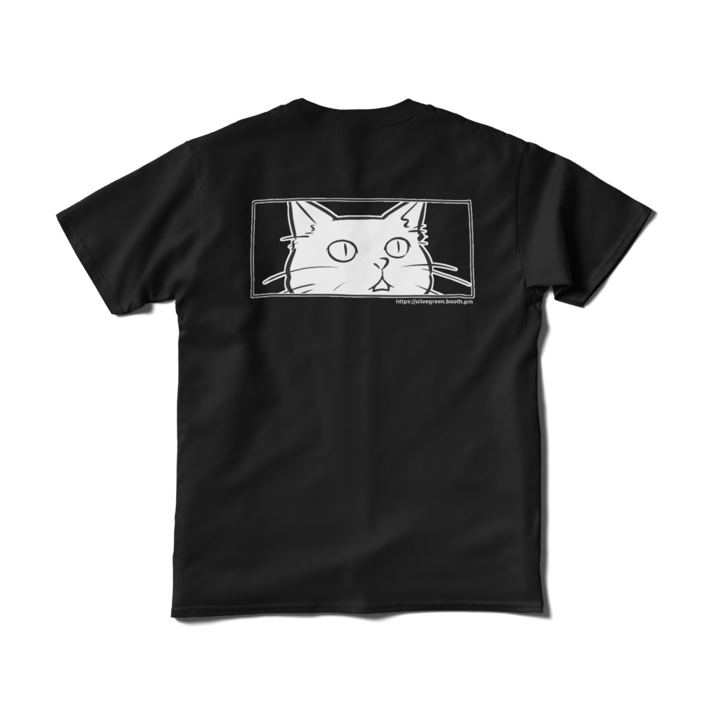 ポカン猫Tシャツ(背中絵)(短納期) #Cat T-shirts