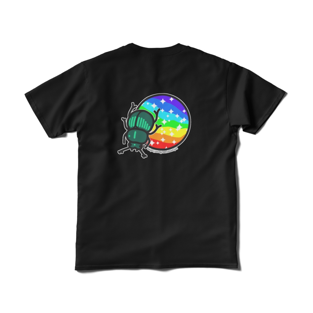 ルリセンチコガネTシャツ(背中絵)(短納期) #Scarab T-shirts