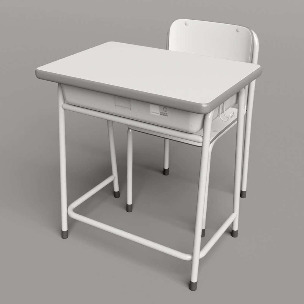 教室用の机と椅子 01