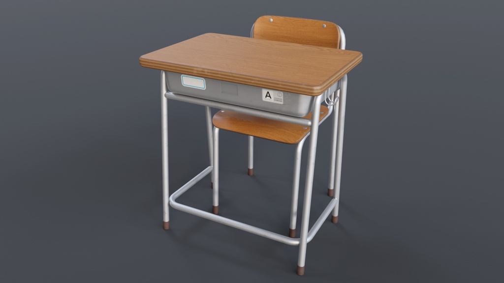 教室用の机と椅子 01(Free版有り)