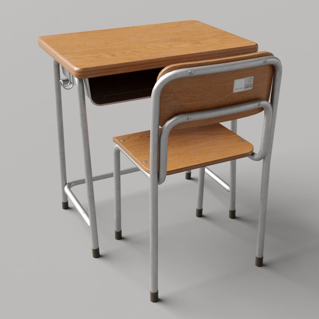 教室用の机と椅子 01