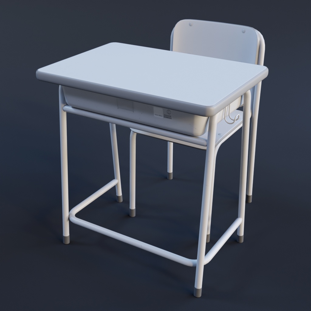 教室用の机と椅子 01