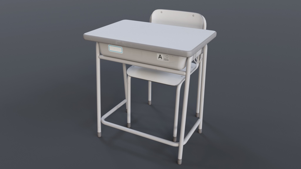 教室用の机と椅子 01(Free版有り)