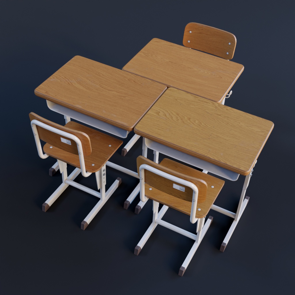 教室用の机と椅子 02