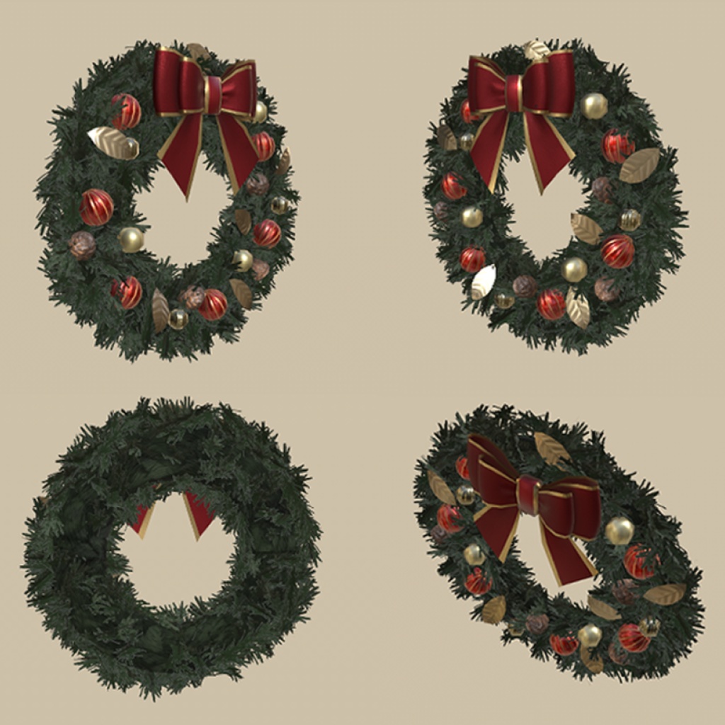 【3Dモデル】クリスマスリース
