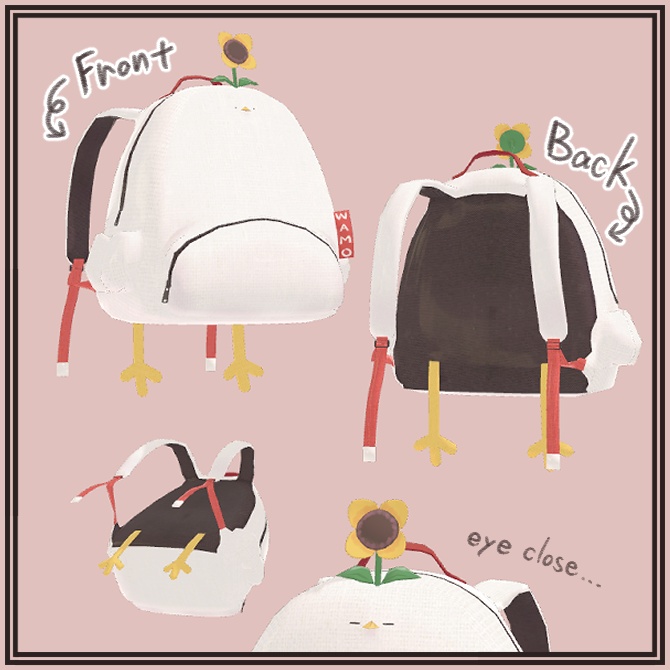 【3Dモデル】ワモウドリバッグ(Wamo_chicken_Bag)【VRChat向け】