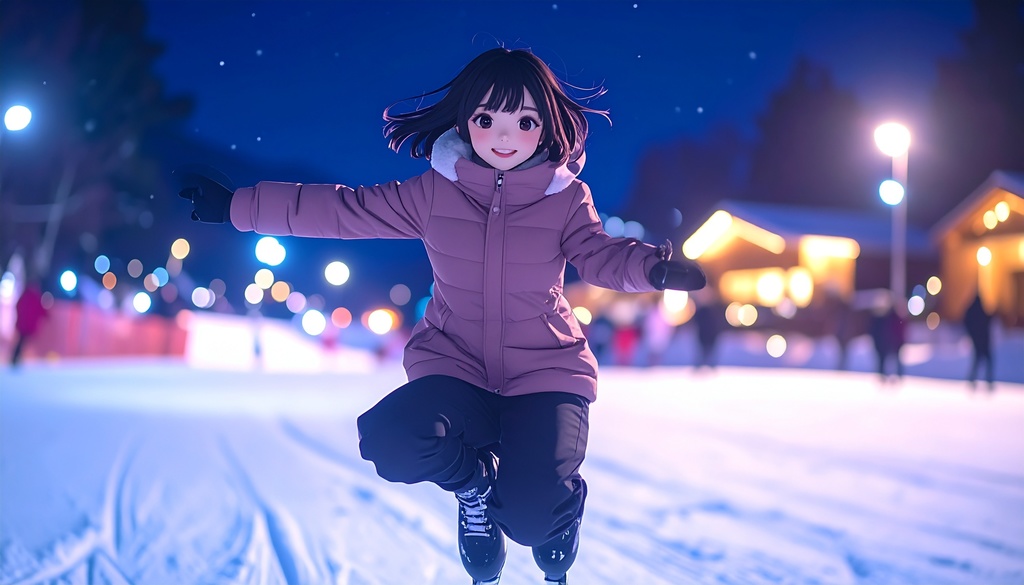 四季×光の女子ビジュアル|壁紙3枚セット|和風・冬景色・桜