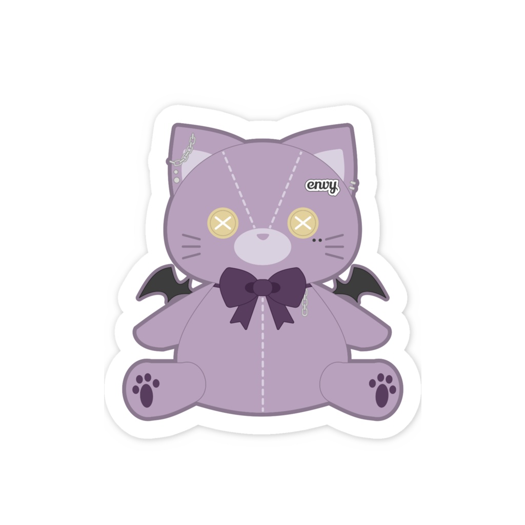 黒魔はちや(アニマルぬいステッカー)