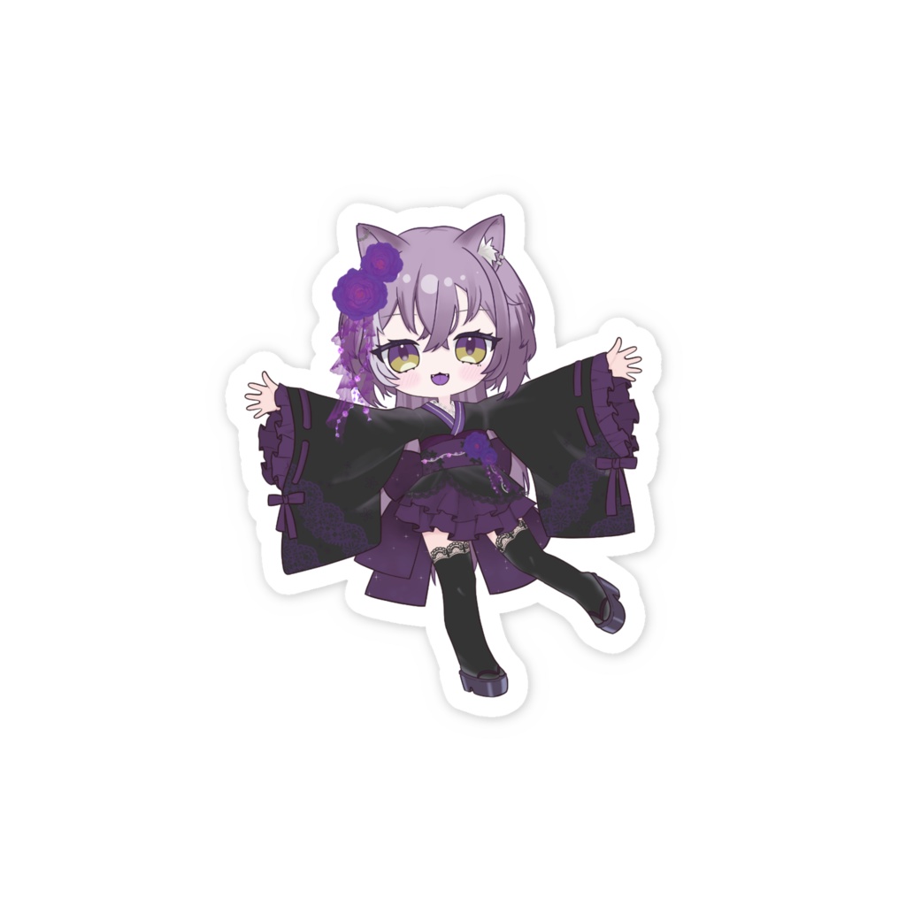 黒魔はちや(2026年お正月)ステッカー