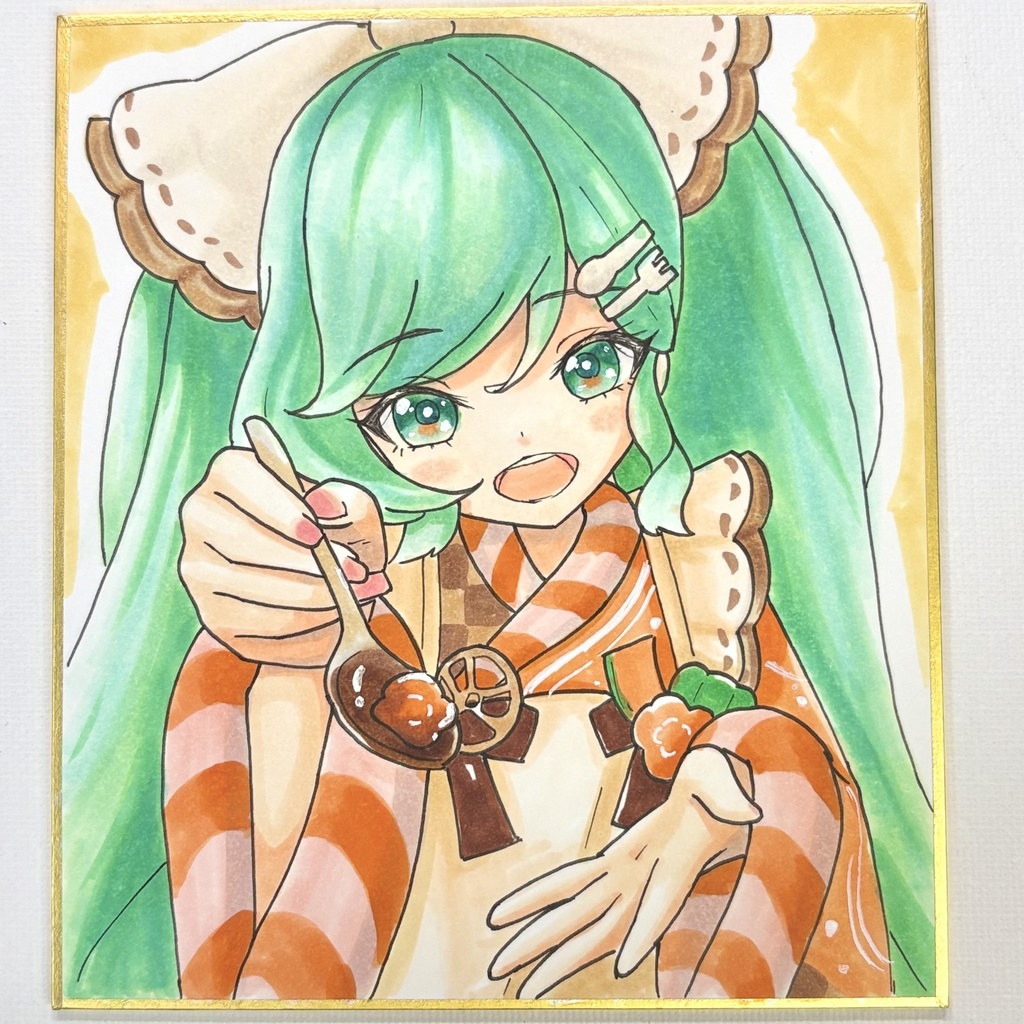 雪ミク2024手描きミニ色紙