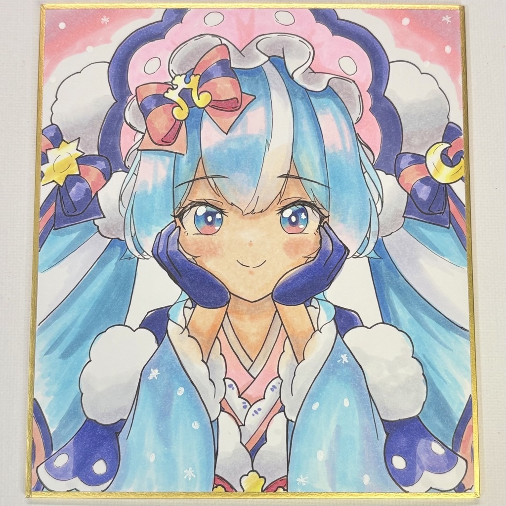 雪ミク2023手描きミニ色紙