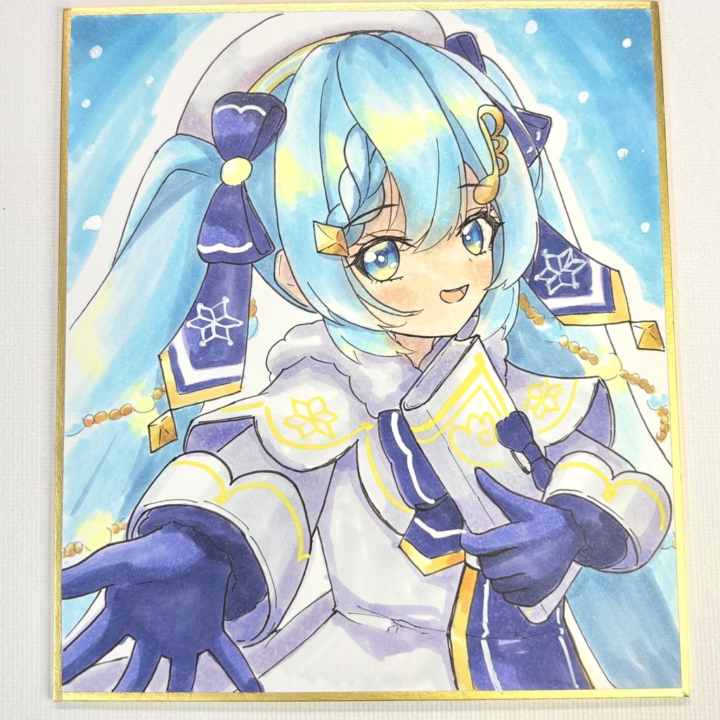雪ミク2021手描きミニ色紙