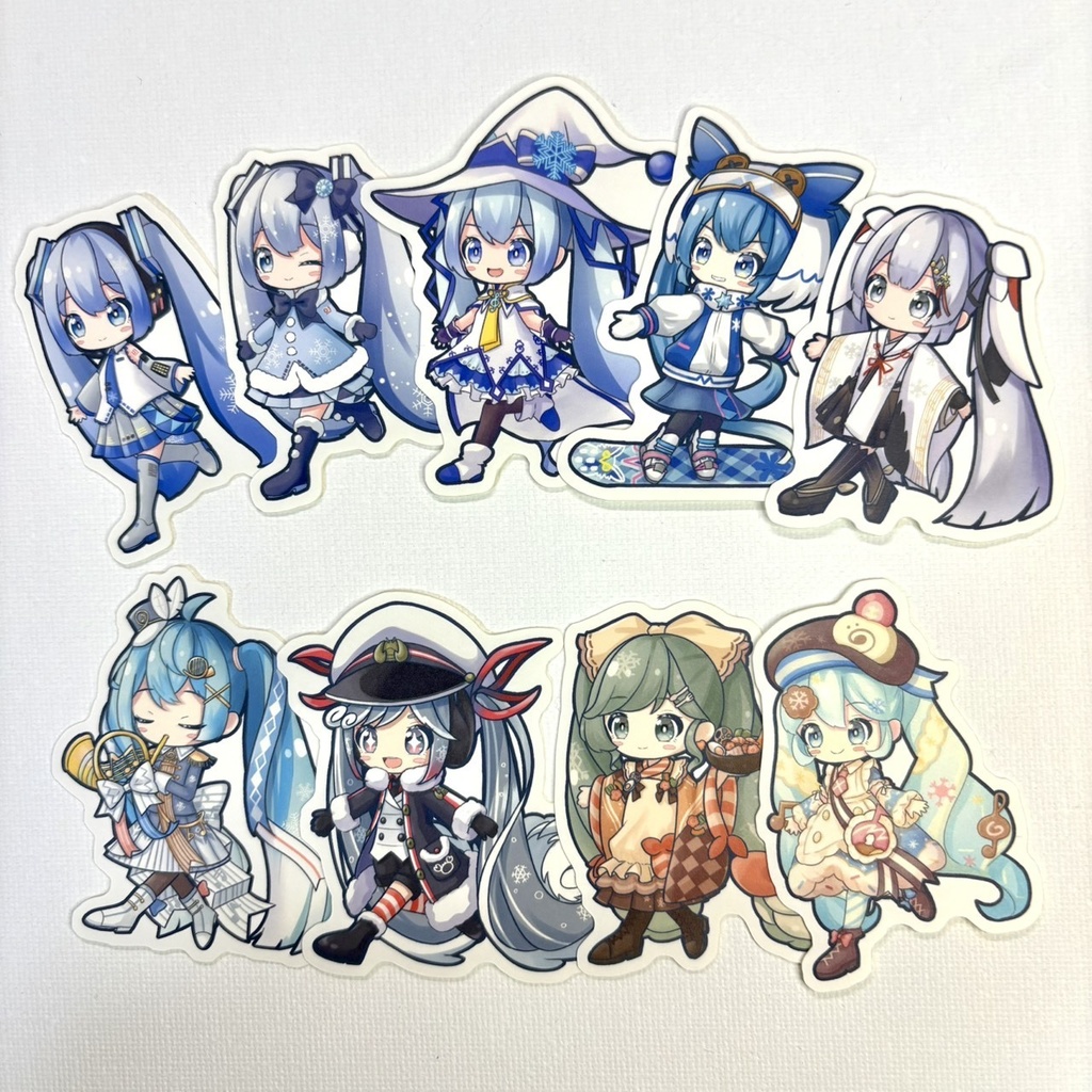 てつなぎステッカー　雪ミクAセット(9枚入り)