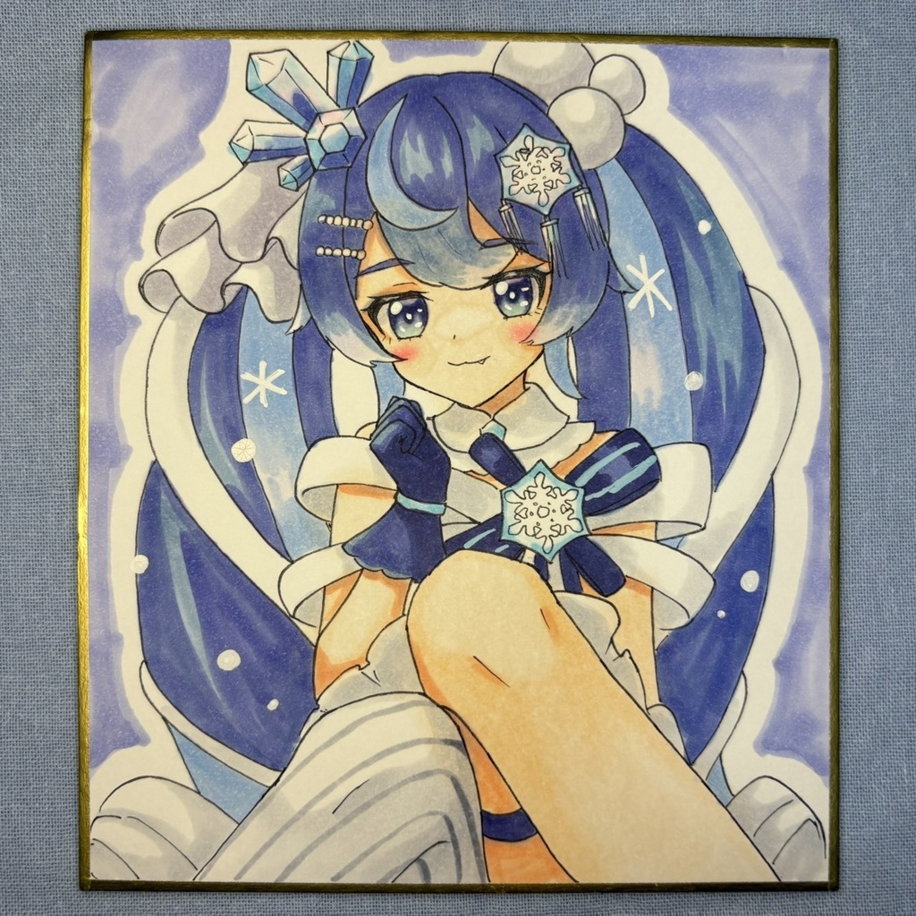 直筆色紙　クリスタル（雪ミク2025）