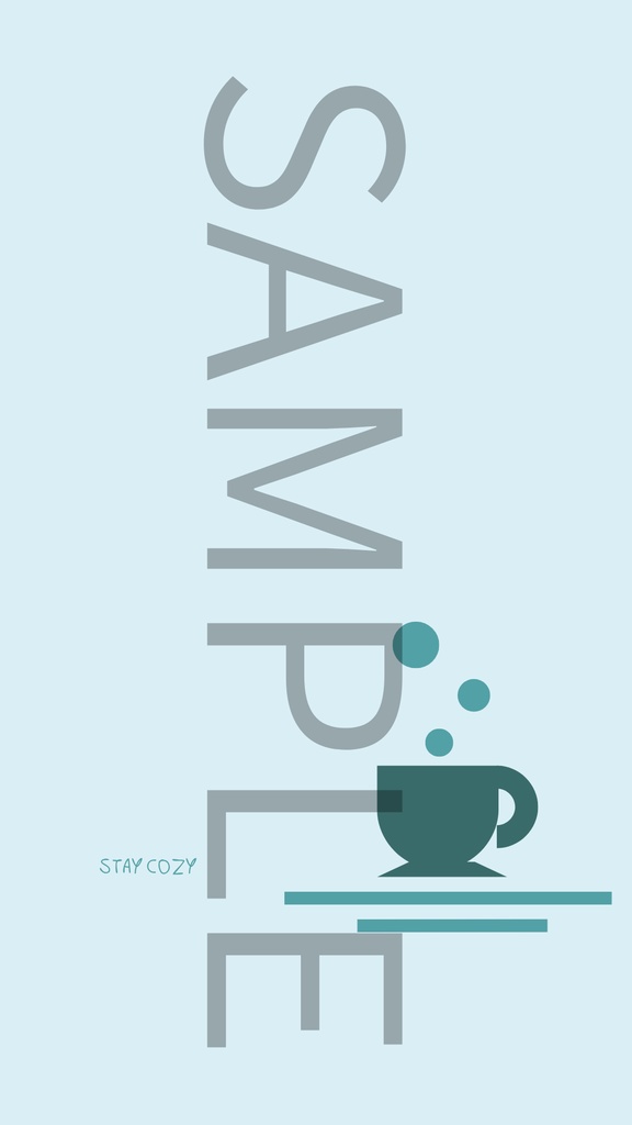 カフェ風シンプル壁紙｜ブルー