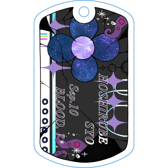 🌈🕒HERO ドッグタグ風アクリルキーホルダー(🐙🌟)