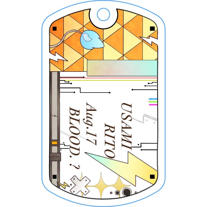 🌈🕒HERO ドッグタグ風アクリルキーホルダー(🌩️🦒)