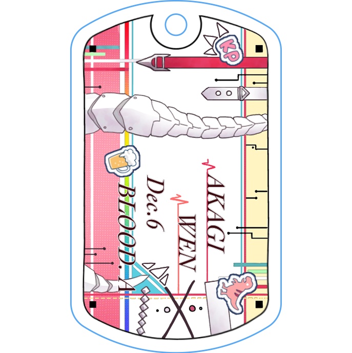 🌈🕒HERO ドッグタグ風アクリルキーホルダー(🍱🦖)