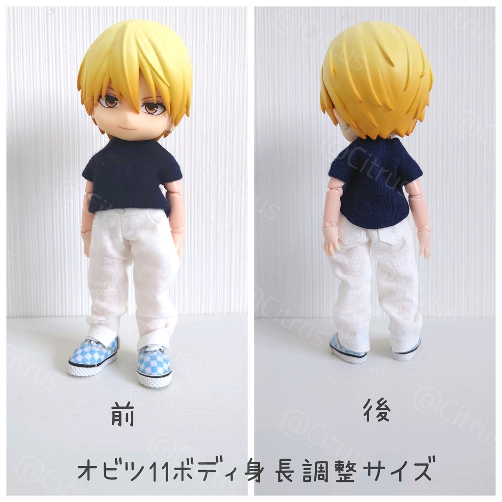 すそ短め無地Tシャツ【オビツ11】ノーマル/身長調整2サイズ有