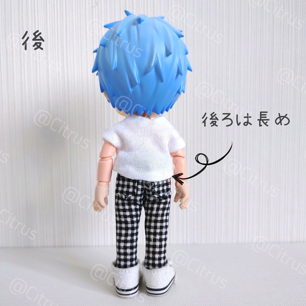 すそ短め無地Tシャツ【オビツ11】ノーマル/身長調整2サイズ有